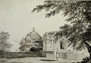 Vue de la mosquée à Mounheer depuis le sud-est, vers 1781